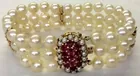 14K Ruby & Pearl Bracelet