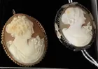 Lot: 2 Gold Shell Cameos