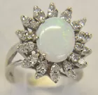 14K White Gold & Opal Ring