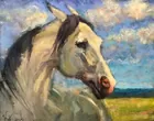 Painting of Horse & Blue Sky