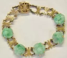14K Ladies' Carved Jade Bracelet