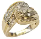 14K Gold Diamond Swirl Ring