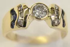14K Diamond & Sapphire Ring