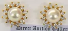 18K Diamond & Pearl Earrings