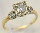 14K Antique Diamond Engagement Ring