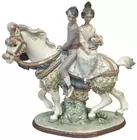 Artist Signed Lladro Figurine, Couple on Horse