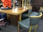 11-pc. Burled Wood Contemp. Dining Rm. Set