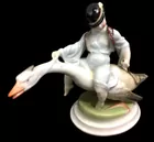 HEREND of HUNGARY Boy Riding Goose Figurine