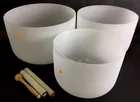 (3) Frosted Crystal Singing Bowls