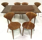9pc Mid Century Modern Walnut Dining Group
