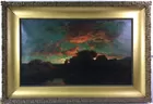 Henry Breuer (1860-1932) Sunset Oil On Canvas