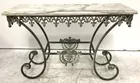 Vintage French Style Marble Top & Iron Baker's Tab