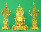 1880's Brass 3 Piece Clock Set