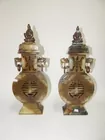 PAIR OF JADITE URNS