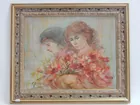 HIBEL, EDNA OIL ON BOARD TWO FLOWER GIRLS