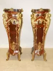 PAIR OF FRENCH BRONZE MOUNTED PEDISTALS