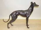 CONTEMPORARY BRONZE GREYHOUND DOG