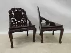 PAIR OF CHINESE CARVED ORIENTAL CHAIRS.
