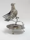 SILVER PLATE SERVING BIRD