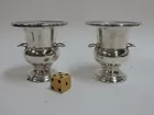 PAIR OF STERLING SILVER URNS