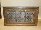 PAINTED CHEST WITH BRASS TRIM