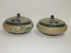 PAIR OF CLOISONNE COVERED DISHES
