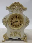 PAINTED FRENCH METAL MANTEL CLOCK