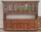 Continental Style Alder-wood Beveled Glass Buffet