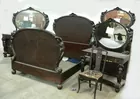 5 pc art nouveau carved bedroom suite 