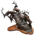 Ron Herron (20th C) Bronze wapiti Ridge Runners