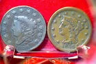 6) 1830 & 1854 Lg. cents