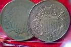 16) 1865 & 66 2c pcs.