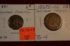 137) 1881 3c & 1875CC 
