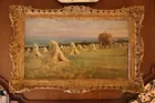 19th Century Harvest Scene Oil Painting