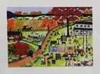 Folk Art Watercolor - Public Auction scene