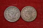 50) 1857 Lg. & Sm date cents