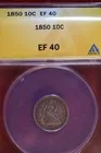 187) 1850 Seated Dime