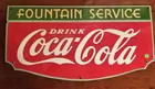 Antique Enamel Coca Cola Foutain Service Sign