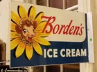 Large Size Borden's Ice Cream Double Sided Wall Si