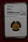 87) 2&1/2 1929 Indian Gold