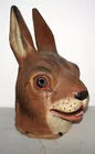 Papier-mache rabbit head mask