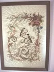 Framed needle work on silk