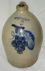 3 gal. blue decorated Cowden & Wilcox Jug