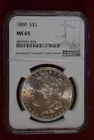 211) 1890 Morgan, NGC, MS-65