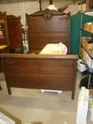 NICE OAK HI BACK BED