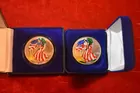53) (2) painted Silver Eagles