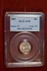144) 1885 Dime, PCGS AU-58