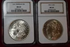 238) 1921 & 1921-S Morgans, NGC MS-64