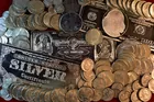 13 lots of Bulk Silver coins & bars