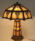 Caramel slag glass table light 
